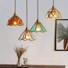 Load image into Gallery viewer, Vintage Stained Glass Pendant Lights