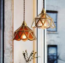 Load image into Gallery viewer, Vintage Stained Glass Pendant Lights