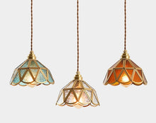 Load image into Gallery viewer, Modern Copper Vintage Stained Glass Pendant Lights