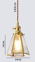 Load image into Gallery viewer, Vintage Copper & Glass Pendant Light
