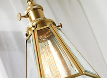 Load image into Gallery viewer, Vintage Copper & Glass Pendant Light