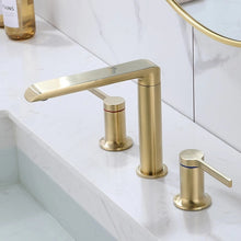 Load image into Gallery viewer, Brushed Gold Modern Double Handle Bathroom Faucet