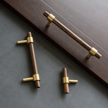 Load image into Gallery viewer, walnut wood cabinet and drawer handles