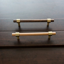 Load image into Gallery viewer, walnut and beech wood cabinet and drawer handles and knobs
