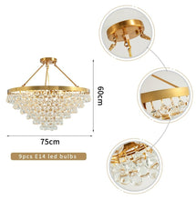 Load image into Gallery viewer, Modern Glass Crystal Droplet Chandelier