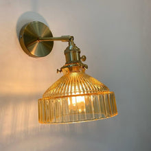 Load image into Gallery viewer, Vintage Glass Wall Lamp in Amber