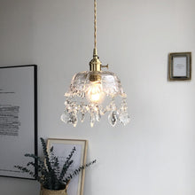 Charger l'image dans la galerie, Retro Brass Textured Glass Pendant Light
