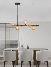 Load image into Gallery viewer, Dining Room Amber Glass Chandelier