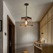 Charger l'image dans la galerie, Vintage farmhouse wood pendant light