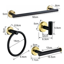 Load image into Gallery viewer, Black & Gold Bathroom Hardware Set