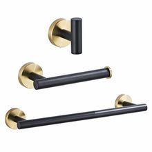 Load image into Gallery viewer, Black & Gold Bathroom Hardware Set