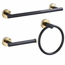 Load image into Gallery viewer, Black & Gold Bathroom Hardware Set