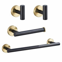 Load image into Gallery viewer, Black & Gold Bathroom Hardware Set