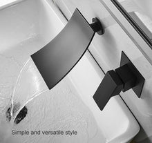 Load image into Gallery viewer, Black Curved Waterfall Wall Mounted Faucet