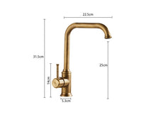 Cargar imagen en el visor de la galería, Grifo de cocina de bronce vintage