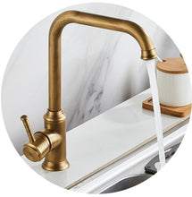 Cargar imagen en el visor de la galería, Grifo de cocina de bronce vintage