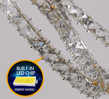 Charger l'image dans la galerie, Lustre à anneaux en cristal de verre