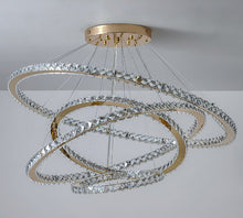 Charger l'image dans la galerie, Lustre à anneaux en cristal de verre