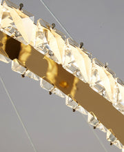 Charger l'image dans la galerie, Lustre à anneaux en cristal de verre