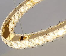 Charger l'image dans la galerie, Lustre à anneaux en cristal de verre