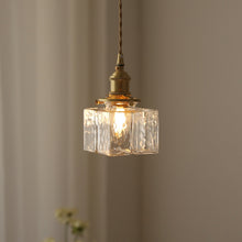Load image into Gallery viewer, Brass and Glass Crystal Pendant Light