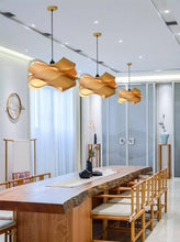 Charger l'image dans la galerie, Japanese Wood Pendant Light