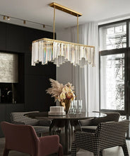 Charger l'image dans la galerie, Modern Glass Crystal and Polished Copper Chandelier