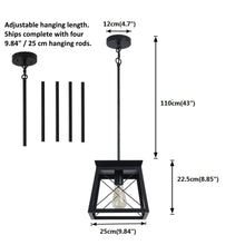Charger l'image dans la galerie, Retro Pennant Light Fixture Dimensions