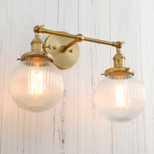 Load image into Gallery viewer, Vintage glass globe farmhouse wall lamp
