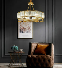 Charger l'image dans la galerie, Foyer Chandelier with Gold Finish