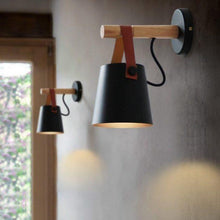 Load image into Gallery viewer, Wooden nordic hanging wall lamp