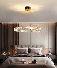 Load image into Gallery viewer, modern polished gold glass chandelier