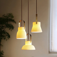 Load image into Gallery viewer, Japandi Style Ribbed Ceramic Pendant Lights
