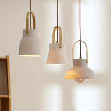 Load image into Gallery viewer, Japandi Style Ribbed Ceramic Pendant Lights
