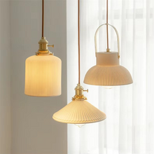 Load image into Gallery viewer, Japandi Style Ribbed Ceramic Pendant Lights
