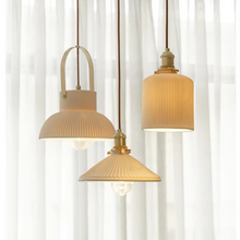 Load image into Gallery viewer, Japandi Style Ribbed Ceramic Pendant Lights
