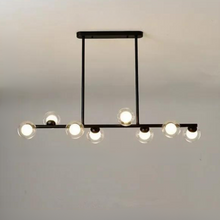 Load image into Gallery viewer, Black Eight Bulb Horizontal Dining Light Fixture
