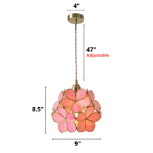 Load image into Gallery viewer, Glass Flower Pendant Light Dimensions
