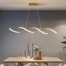 Load image into Gallery viewer, Ari mirrored gold finish LED helical light fixture
