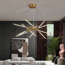 Load image into Gallery viewer, gold LED chandelier for living room
