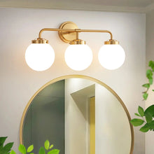 Load image into Gallery viewer, Modern Three-Bulb Frosted Glass Vanity Light
