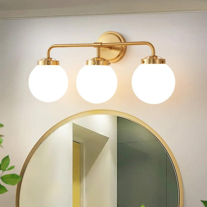 Modern Style Three Bulb Glass Globe Vanity Light