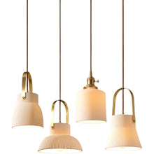 Load image into Gallery viewer, Japandi Style Ribbed Ceramic Pendant Lights
