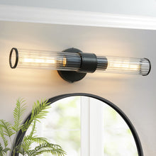 Load image into Gallery viewer, Two-Bulb Fluted Glass Wall/Vanity Sconce
