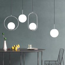 Load image into Gallery viewer, chrome frosted glass nordic pendant lights
