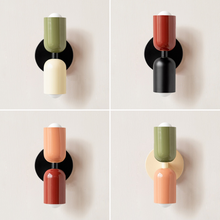 Load image into Gallery viewer, Minimalist Two-Bulb Colorful Wall Sconce
