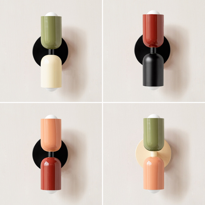 Minimalist Two-Bulb Colorful Wall Sconce