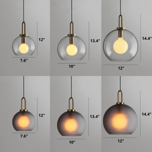 Load image into Gallery viewer, globe Hilde glass pendants dimensions
