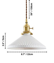 Load image into Gallery viewer, White ceramic pendant light dimensions
