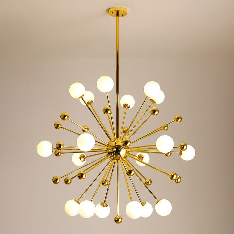 Modern gold glass globe chandelier